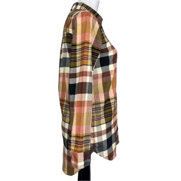 Madewell Women's Brown Seconda Plaid Ex-Boyfriend Button Down Shirt XS/C37 - Picture 2 of 11